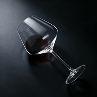 Verre à vin rouge en cristal transparent 500 ml, design incliné unique, verrerie élégante pour mariage, banquet, restaurant, bar à domicile