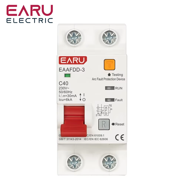 AFCI Arc Fault Protector Device RCBO MCB Circuit Breaker Interrupted Overload Earth Leakage Short Circuit Protection EAAFDD-3