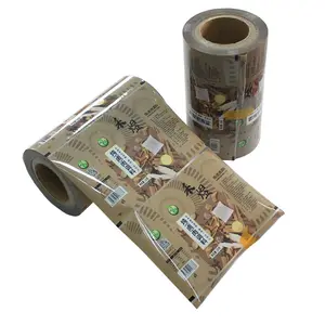 Rollo de película de embalaje de alimentos de papel de aluminio impreso personalizado/rollo de película de embalaje de bolsita laminada de plástico para aperitivos