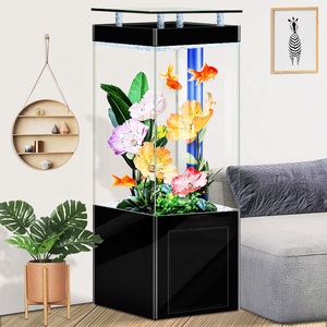 Acuarios acrílicos cuadrados grandes y medianos personalizados de fábrica con gabinete inferior, pecera decorativa y accesorios de vidrio - Product Image 3