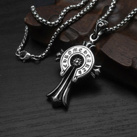 Kalung Liontin Hip Hop Rock Vintage Punk Salib Kristen Geometris Baja Tahan Karat Perhiasan Fashion untuk Pria Grosir Protestan
