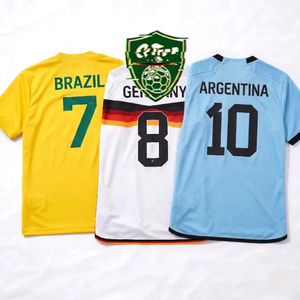 Camisetas de Fútbol de Argentina con Nombre de Jugador, Collar de la Copa Mundial Número 7, <span class=keywords><strong>Verde</strong></span> y Negro, <span class=keywords><strong>Camiseta</strong></span> de Práctica de Fútbol sin Estampado del Equipo <span class=keywords><strong>2022</strong></span>, Todas Cortas - Product Image 1