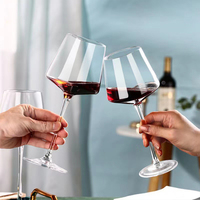 Gobelet à vin rouge moderne, transparent, sans plomb, de luxe, 750 ml, personnalisable, pour fêtes, cadeaux d'affaires, mariage