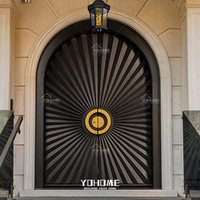 Porte double en bois massif à double entrée, très vendue aux États-Unis, design de porte double pour entrée principale extérieure