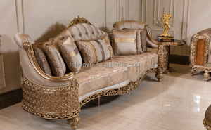 Sofá italiano de lujo de interior clásico de madera y sofá de madera hecho a mano de cuero Veneto Camel sofá clásico <span class=keywords><strong>en</strong></span> forma de <span class=keywords><strong>L</strong></span> - Product Image 4