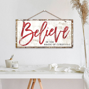In stock: Modern minimalist living room decorative paintings, English <b>wall</b> inspirational signs, wooden plaques, "Believe in - Product Image 2