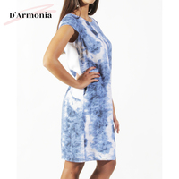 Robe d'été décontractée italienne pour femme, col rond, longueur genou, nouveau look, logo tissé au dos, 100 % lin, écologique, teinte unie