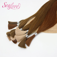 Extensions de cheveux lisses et soyeux en gros, cheveux vierges Remy sans trame, extensions de cheveux humains en vrac à double trame, sans trame machine