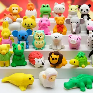 70Pcs Animal Erasers - Desk Pets 3D Take Apart Pencil Erasers Classroom Rewards Game Prizes Treasure Box Party Favors For Kids