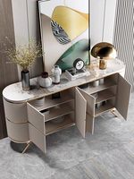 Armoire de salle à manger minimaliste italienne, art moderne et luxe léger, armoire de salle à manger en acier inoxydable pour salon