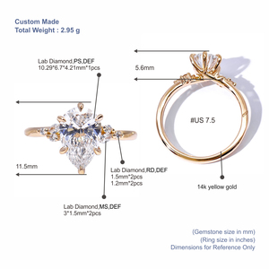 ที่ดีที่สุด Moissanite หิ<span class=keywords><strong>น</strong></span>กับ14K 18K <span class=keywords><strong>แหวน</strong></span>ทองสีเหลืองสำหรับงานแต่งงา<span class=keywords><strong>น</strong></span> - Product Image 4