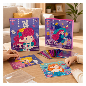 Colección de manualidades Screen Free Shimmer para niñas y niños con plantillas adhesivas, diversión para combinar colores y recompensas para fiestas - Product Image 1