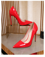 Modische Damen Büroschuhe 12 cm Hohe Absätze Stilettos Große Größen Pumps Mehrfarbig Elegante PU-Leder Abendschuhe für Frauen