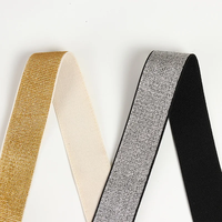Bandes élastiques scintillantes à coudre Élastique souple à ruban doré et argenté Ceinture élastique
