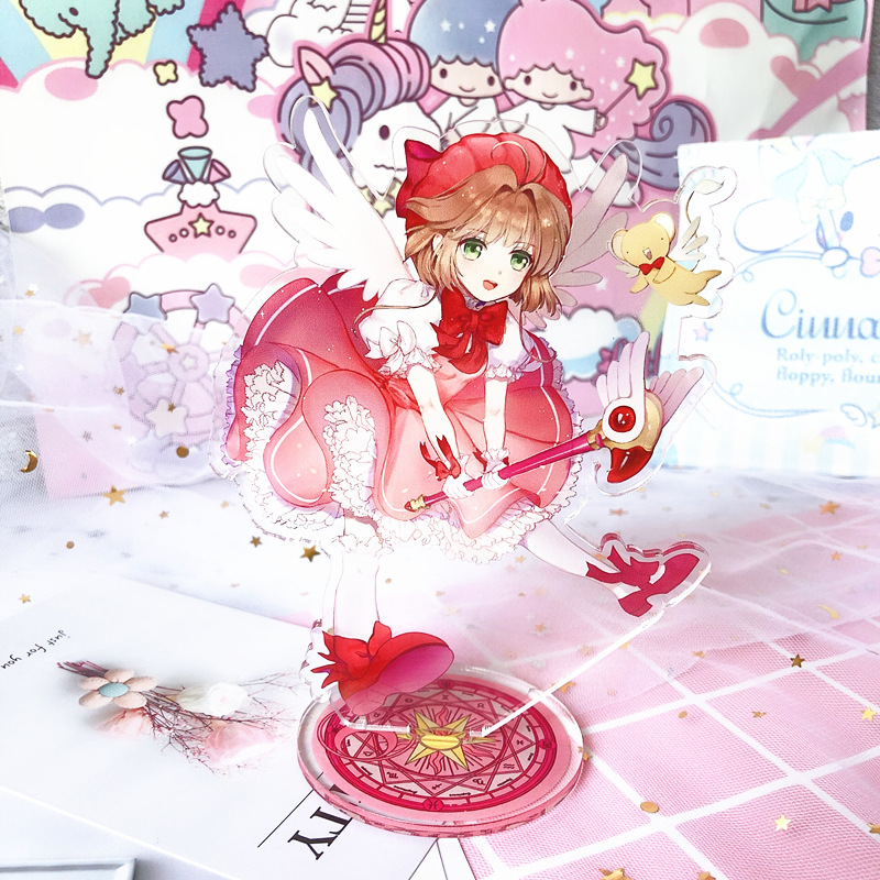 Аниме 15 см розовые украшения картонная крышка Сакура милая девушка акриловая стоячая карта