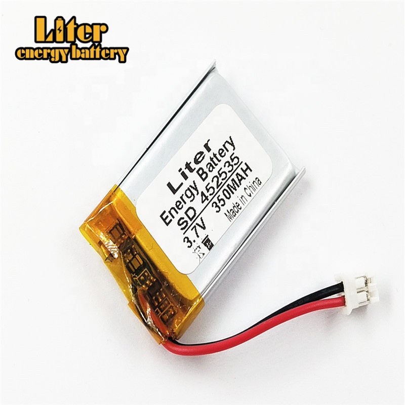 Перезаряжаемый литий-полимерный аккумулятор 452535 3,7 в 350 мАч с разъемом PH 2,0-2P