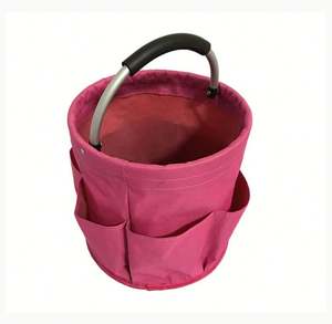 Easy to Fold 17L <b>Tool</b> Basket <b>Garden</b> Gadgets <b>Storage</b> Bag with 6 Outer Pockets - Product Image 1