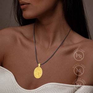 Merryshine 925 Plata Oro Espiritual vintage religioso católico Arcángel joyería St <span class=keywords><strong>Saint</strong></span> Michael colgante collar para hombres - Product Image 3