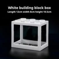 Mini aquarium circulaire en plastique transparent avec éclairage LED USB pour poissons Betta et décoration de bureau