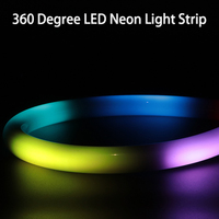 Rond noir 360 °   Bande néon à diodes électroluminescentes, étanche IP67, flexible et pliable, éclairage paysager décoratif néon