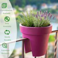 Pot de fleurs en plastique pour balcon, porche, jardin, pour la décoration des balustrades