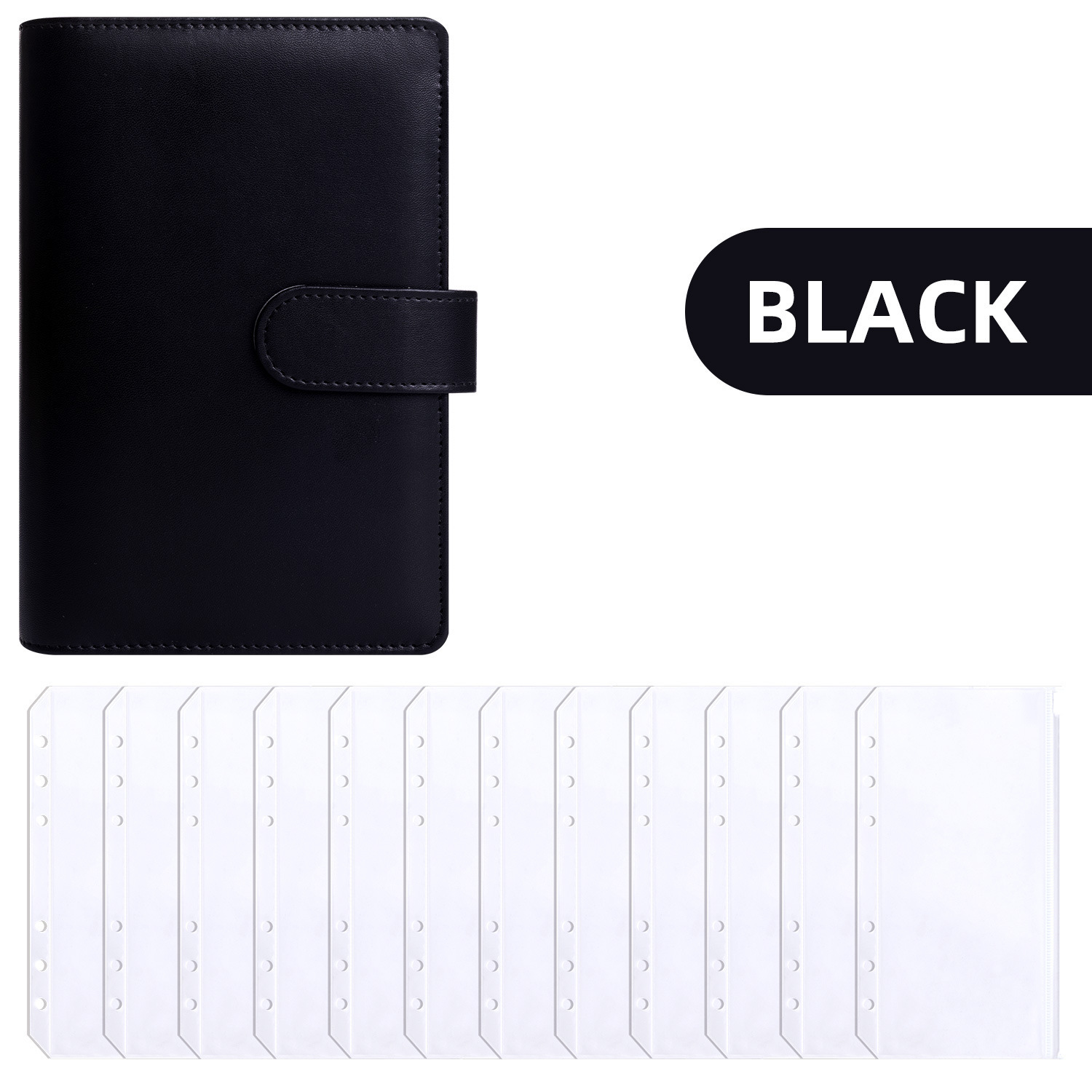 sacs à fermeture éclair coque noire 12