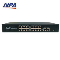 Switch PoE ANPA AI de 18 Puertos 10/100Mbps con 2 Puertos Gigabit Uplink QoS 10.8Gbps IEEE 802.3af/at para Cámara IP Modelo AP-10216KE