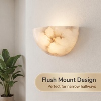 Applique murale LED semi-courbée moderne à motif alabastro, CRI 90 élevé, lumière douce et chaude, anti-éblouissement, diffuseur dimmable, pour maison de luxe