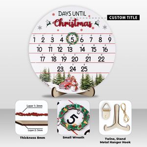 <span class=keywords><strong>Calendrier</strong></span> de l'Avent de Noël en bois 2024 personnalisé: compte à rebours jusqu'à Noël, tenture murale Décoration chrétienne Cadeau de vacances - Product Image 2