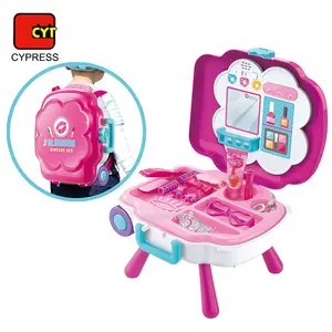 2 In 1 Pretend Play Trolley Baby Speelgoed Kaptafel Meisjes Make-Up Speelgoed