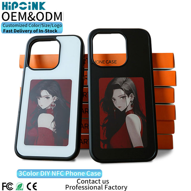 Hipoink Epaper Original Manufacturer E-Ink Screen ABS Material Smart Phone Case NFC Mini Tag Business Card Fashion DIY Display