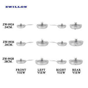 ZWILLON Poêle à frire antiadhésive en acier inoxydable nid d'abeille pour sauter, faire des crêpes, cuisiner avec couvercle 24CM/26CM/26CM <span class=keywords><strong>Wok</strong></span> - Product Image 2