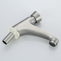 Robinet de lavabo à temporisation en acier inoxydable 304, à eau froide uniquement, à fermeture automatique par pression, pour lavabo public et hôtelier