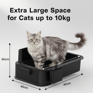 Edelstahl Quadratische Katzentoilette mit Abdeckung 91L Fassungsvermögen Langlebig Auslaufsicher Leicht zu Reinigen Manuell - Product Image 5