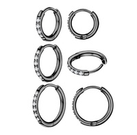 Implant Grade ASTM F136 Titane CNC Sculpture 5A Cubique Zircon CZ Pave Hoop Boucles D'oreilles pour Femmes Hommes Mode Crochet Boucle D'oreille Bijoux