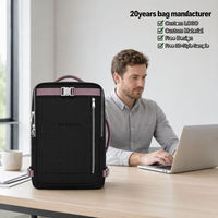 Sac à dos pour ordinateur portable en polyester, imperméable, souple, 0,62 kg, unisexe, avec poignée, ceinture à coussin d'air, sac d'affaires