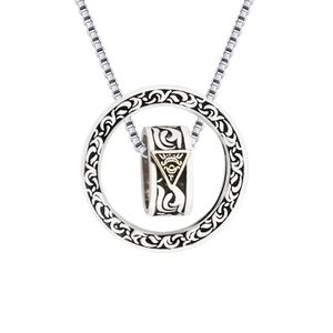 Collier vintage thaïlandais plaqué argent avec pendentif Œil de Dieu pour hommes et femmes, bijoux de couple chinois, bague porte-bonheur attirant la chance - Product Image 6