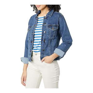 Veste en jean bleu personnalisée |   Veste en jean classique unisexe avec fermeture à boutons et poches poitrine |   Fabricant de vêtements d'extérieur en coton durable - Product Image 2
