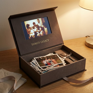 Photo Packaging Linen <strong>Box</strong> with Video Display Screen Included Elegant Paper <strong>Box</strong> for Family <strong>Wedding</strong> Photos Memory <strong>Keepsake</strong> <strong>Box</strong> - Product Image 5