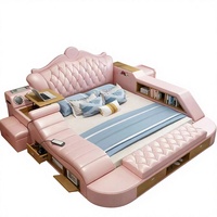 Canapé-lit King Size de style chinois avec massage et rangement pour salon et chambre à coucher