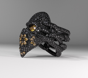 Vòng sọ vàng 9K/14k/18k-Kim Cương được trồng trong phòng thí nghiệm, được chứng nhận IGI, trang sức hip hop với kim cương đen và vàng - Product Image 4