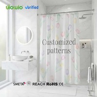 Ensemble de rideaux de douche à motif personnalisé UIOWIO, rideau de douche imperméable, respectueux de l'environnement, en PEVA, rideau de salle de bain anti-taches
