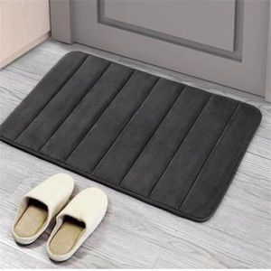Cf Non-Slip Bộ nhớ bọt sọc phòng tắm sàn Mat nước thấm máy có thể giặt mô hình rắn PVC Polyester Chất liệu tắm mat - Product Image 4