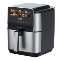 Four à Friture à Air Chaud Intelligent 8L 2100W avec Écran Tactile Couleur Grand Format, Fenêtre Entièrement en Verre, Fonction Déshydratation, Friteuse à Air Chaud Numérique OEM