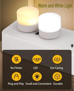 ไฟกลางคืน LED แบบมินิ USB 1-10 ชิ้น แสงสีขาวอุ่น ป้องกันสายตา เหมาะสำหรับอ่านหนังสือ ใช้กับคอมพิวเตอร์ ของใช้ในบ้าน ชาร์จไฟได้ - Product Image 3