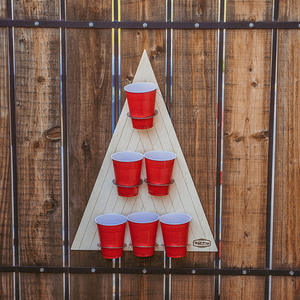 Table de Beer Pong, support mural, plateau triangulaire en bois et <span class=keywords><strong>jeu</strong></span> de lancer de boules avec des gobelets de couleur personnalisée, <span class=keywords><strong>jeu</strong></span> de Beer Pong - Product Image 4