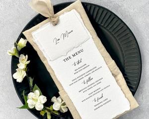 Impression personnalisée feuille d'or logo en relief carte en taille-douce impression en relief passeport en relief <span class=keywords><strong>menu</strong></span> de bord avec marque-place ruban de soie - Product Image 2