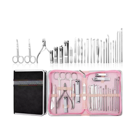 Meilleure Vente Kit de 26 Pièces Coupe-Ongles et Ciseaux en Acier Inoxydable, Soin des Cuticules, Manucure Pédicure Portable pour Adultes