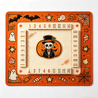 Tapis de Mahjong Américain Portable, Imperméable, Antidérapant avec Dos en Caoutchouc, Protection de Table, Motif Halloween, pour Soirées de Jeu en Famille en Intérieur