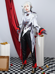 Genshin Impact <span class=keywords><strong>Arlecchino</strong></span> Le Valet Cosplay Costume Ensemble Complet Perruque Uniforme Onze Fatui Harbingers Outfit Halloween Carnaval Party - Product Image 3